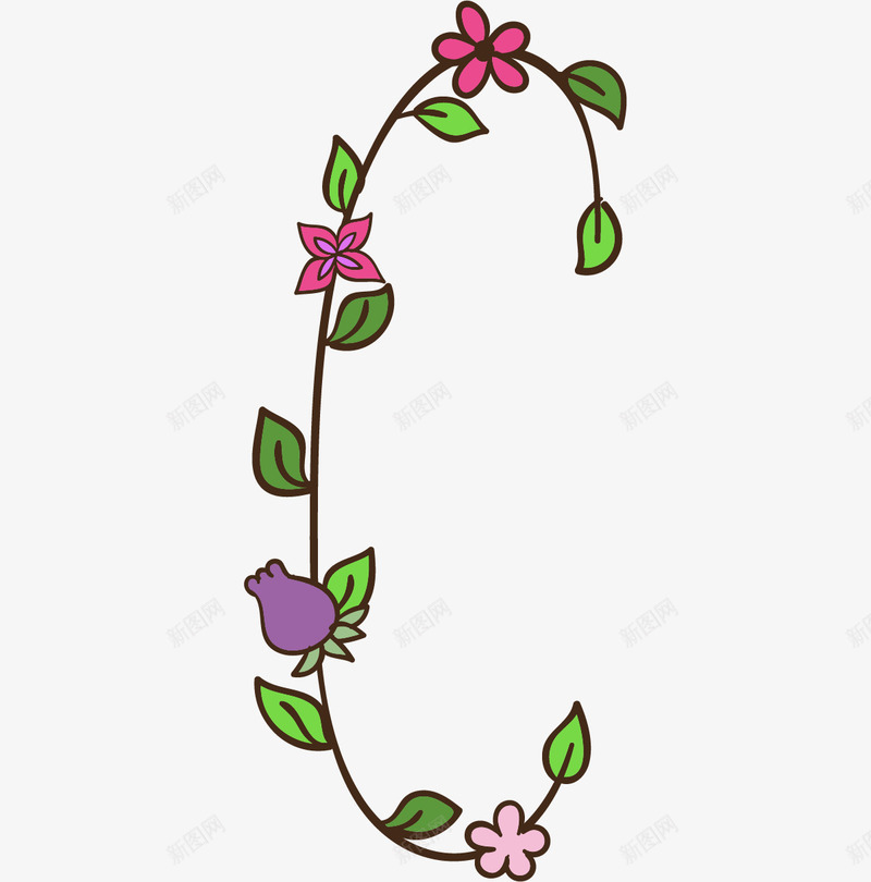 手绘花藤描边英文字母Cpng免抠素材_新图网 https://ixintu.com 创意字体 小花 广告字母 手绘花卉 手绘花藤 植物花卉创意字母 清新花卉字母字体 绿叶 艺术字体 花艺 英文字母C