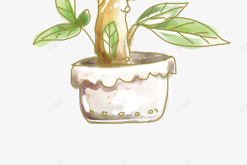 插画指向标png免抠素材_新图网 https://ixintu.com 小草 手绘 指路标 木质 枝条 藤蔓