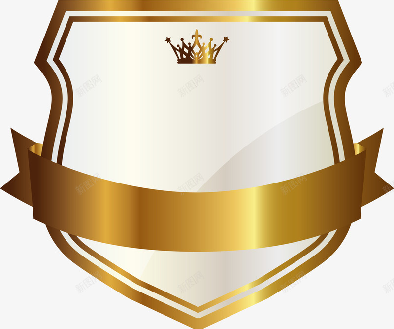 金色盾牌徽章png免抠素材_新图网 https://ixintu.com 免抠PNG 徽章 皇冠 盾牌 装饰图案 金色