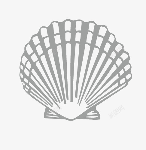 黑白海蚌png免抠素材_新图网 https://ixintu.com 海洋生物 海蚌 黑白