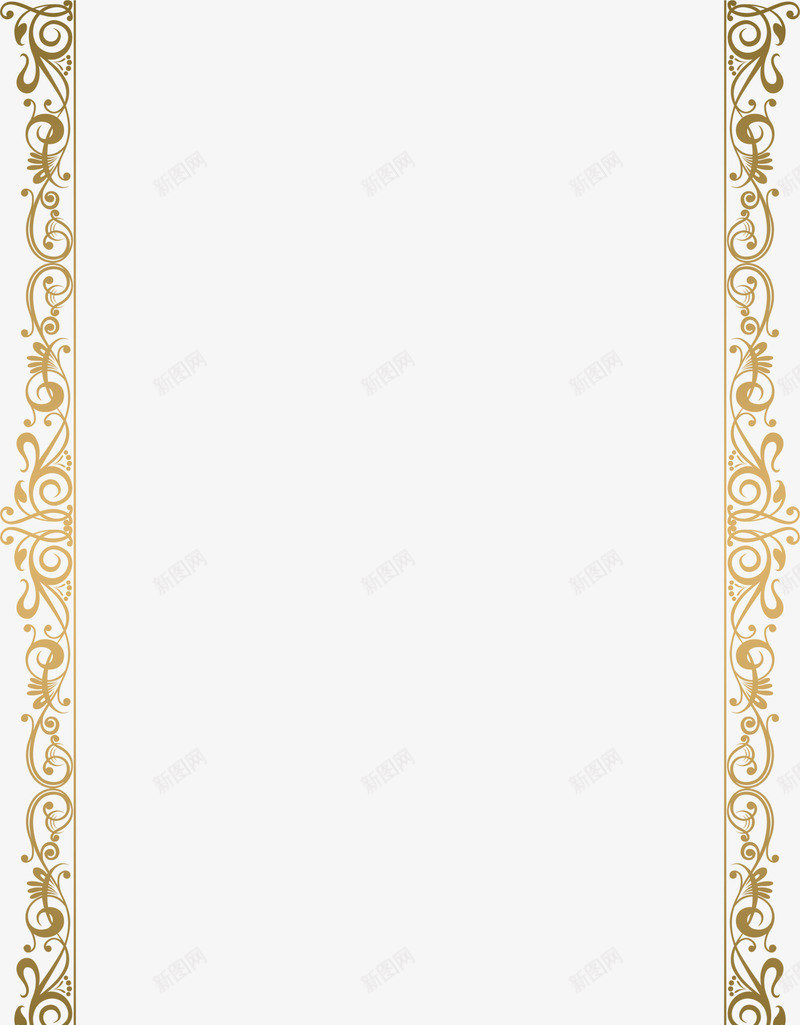 金色花藤框架png免抠素材_新图网 https://ixintu.com 清新植物 简约框架 线条植物 边框纹理 金色花藤