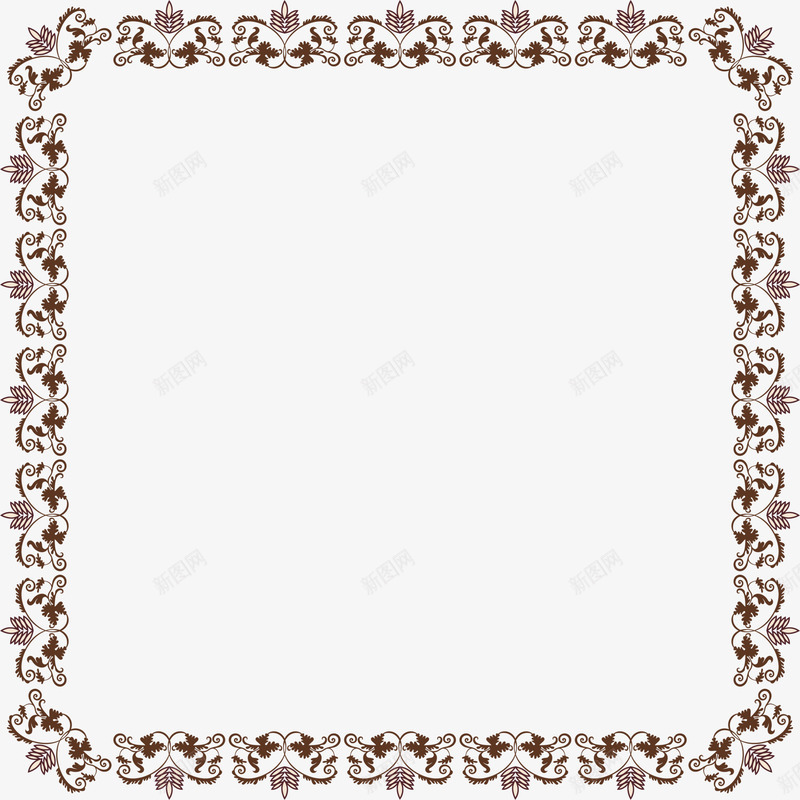 咖啡色简约花藤png免抠素材_新图网 https://ixintu.com 免抠PNG 咖啡色 树藤 框架 植物 简约 花藤 边框纹理