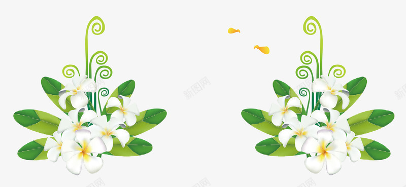小花姓名框png免抠素材_新图网 https://ixintu.com 姓名框 小花 手绘 绿色 花藤