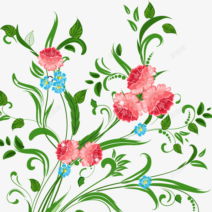 美丽的花藤矢量图eps免抠素材_新图网 https://ixintu.com 美丽的花藤 矢量图