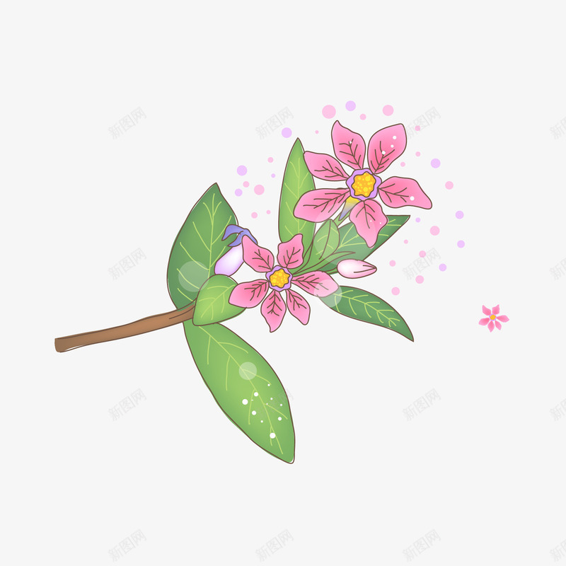 手绘花朵png免抠素材_新图网 https://ixintu.com 手绘 植物 素描 绿叶 花卉 花朵 花藤 藤蔓 鲜花