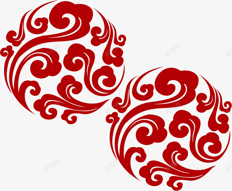 中秋节效果红色印花png免抠素材_新图网 https://ixintu.com 中秋节 印花 效果 红色