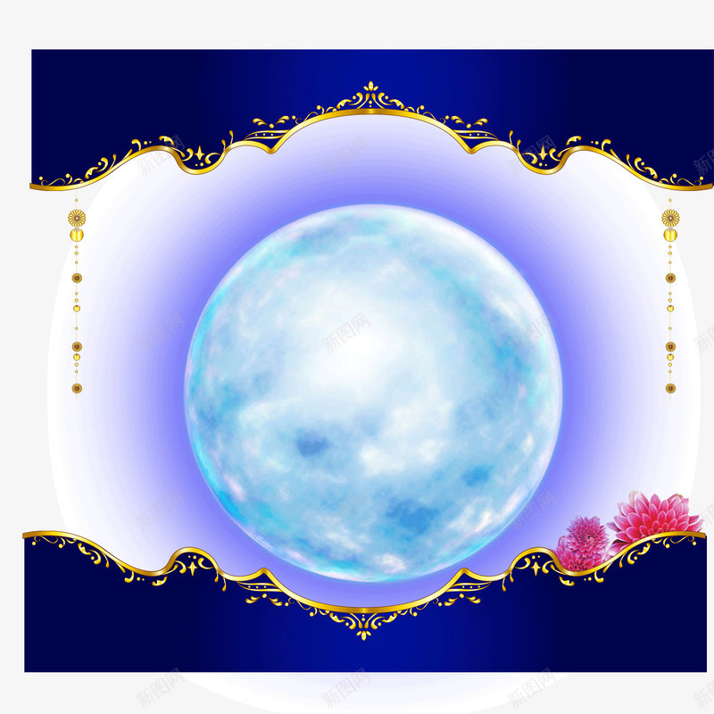 中秋节节日元素球发光psd免抠素材_新图网 https://ixintu.com 中秋节 发光 球 节日元素