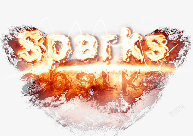 火焰sparkspng免抠素材_新图网 https://ixintu.com 发光 火焰 艺术字 闪耀