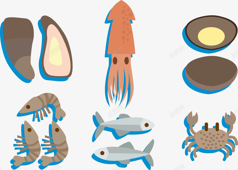 小虾螃蟹花甲矢量图eps免抠素材_新图网 https://ixintu.com 小虾 海洋 生物 螃蟹 矢量图