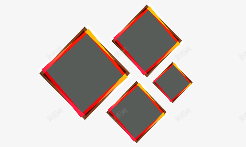 黑色方形矢量图eps免抠素材_新图网 https://ixintu.com 免扣png素材 方块 渐变框 红色 矢量图