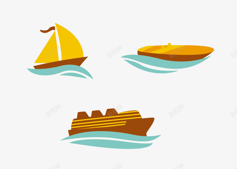 卡通海上船帆png免抠素材_新图网 https://ixintu.com 海洋 渡海 航海 船只 船帆
