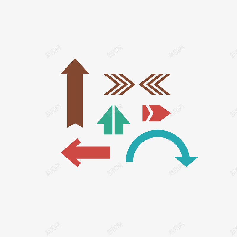 复古笔刷箭头png免抠素材_新图网 https://ixintu.com 复古 复古笔刷 棕色 笔刷 红色