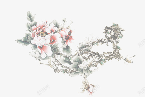 中国风花鸟png免抠素材_新图网 https://ixintu.com 中国元素 中国风素材 国画 水墨 水墨风格