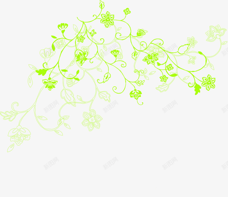 绿色精美花纹花藤png免抠素材_新图网 https://ixintu.com 精美 绿色 花纹