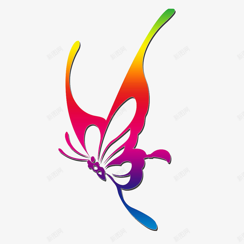 飞舞舞蝶装饰图案png免抠素材_新图网 https://ixintu.com 化蝶 色彩 花纹 装饰图案