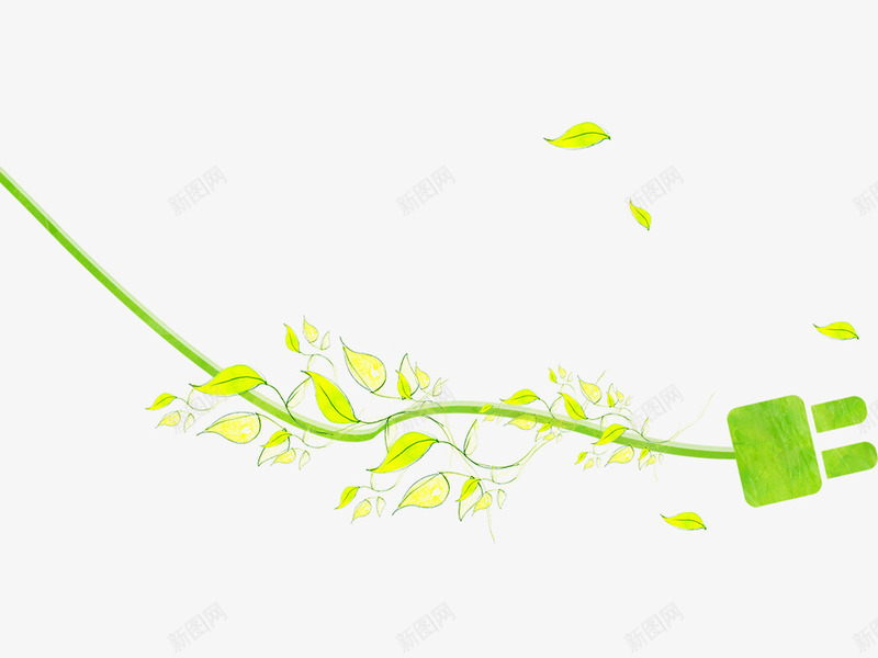 绿色藤蔓图标png_新图网 https://ixintu.com 插头 环保 绿色 藤蔓