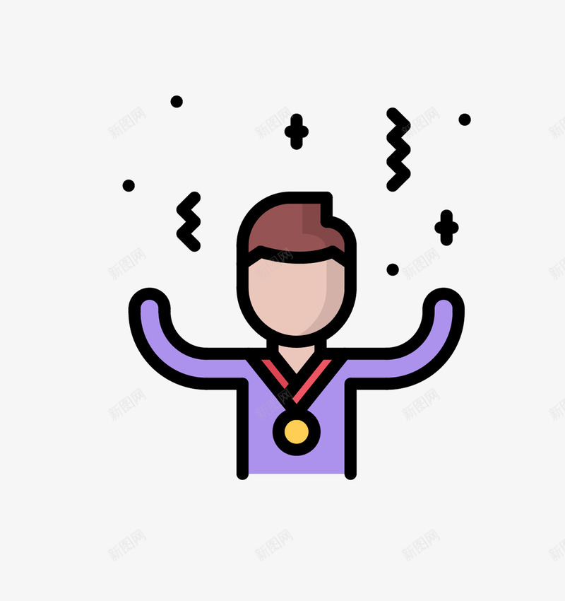 职场赢家职场office图标png_新图网 https://ixintu.com 公务 办公 办公室 办公室图标 可爱 图标 奖励 成功 简单 职场 胜利 色彩鲜明 金牌