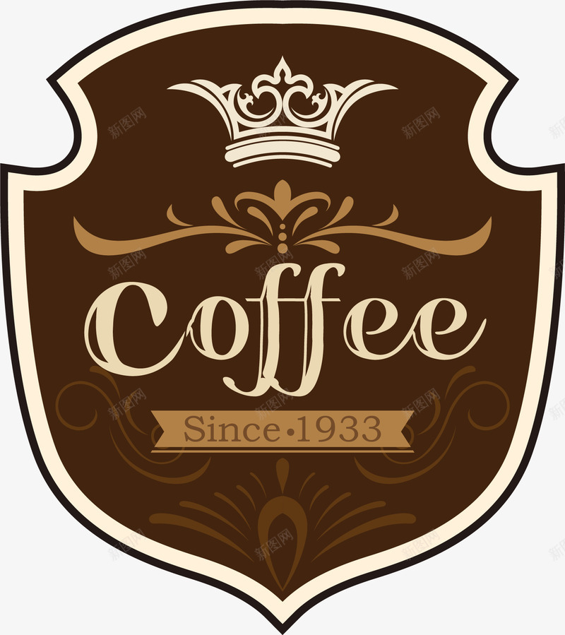 手绘棕色卡片png免抠素材_新图网 https://ixintu.com coffee 卡片 弧线 手绘 棕色 皇冠 简约 藤蔓