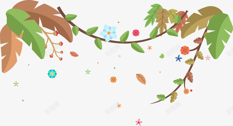 植物花藤装饰图案矢量图ai免抠素材_新图网 https://ixintu.com 扁平 植物 矢量植物 花藤 装饰图案 装饰矢量 矢量图