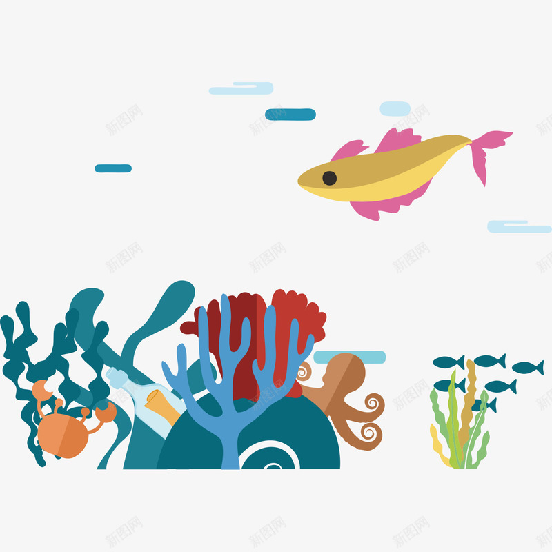 卡通可爱世界海洋日海底世界矢量图ai免抠素材_新图网 https://ixintu.com AI 世界海洋日 免抠 创意设计 动物 卡通 可爱 小动物 海底世界 海洋 鱼类 矢量图