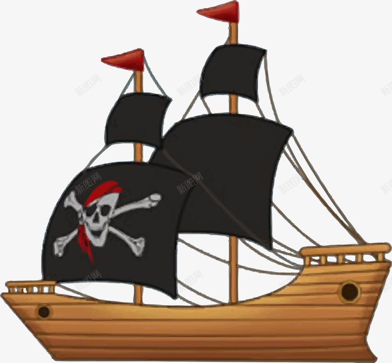 航行的海盗船png免抠素材_新图网 https://ixintu.com 打劫 海洋 海盗船 航行