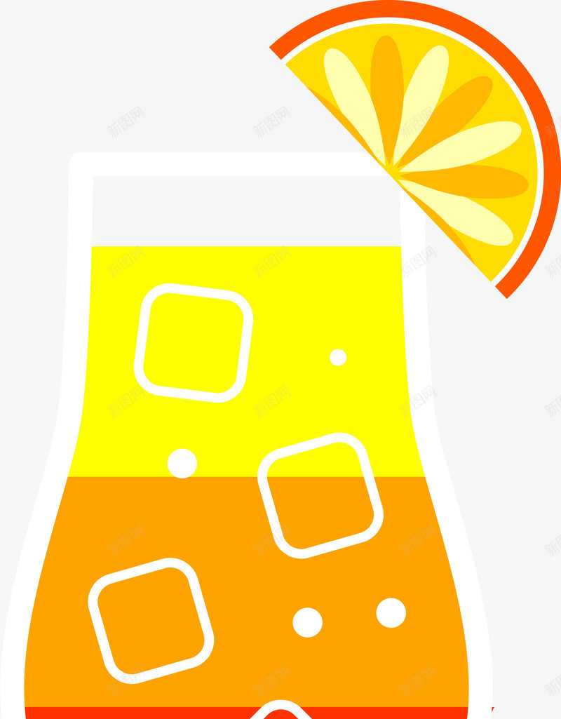 黄色清新冰块饮料png免抠素材_新图网 https://ixintu.com 冰块 果汁 清凉夏日 清新 装饰图案 饮料 黄色