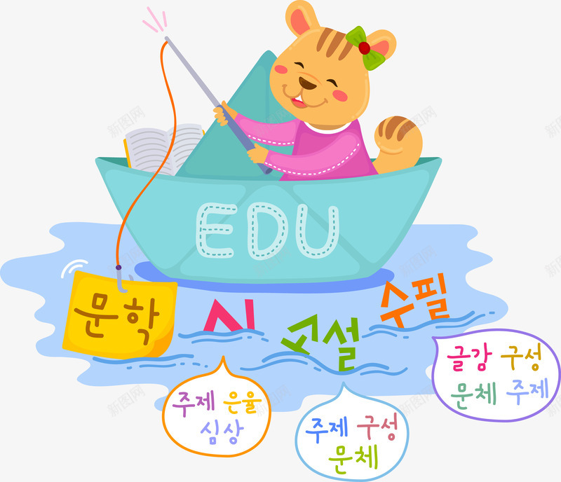 动物遨游在知识的海洋钓鱼状png免抠素材_新图网 https://ixintu.com edu 书本 动物 海洋 知识 遨游 钓鱼状