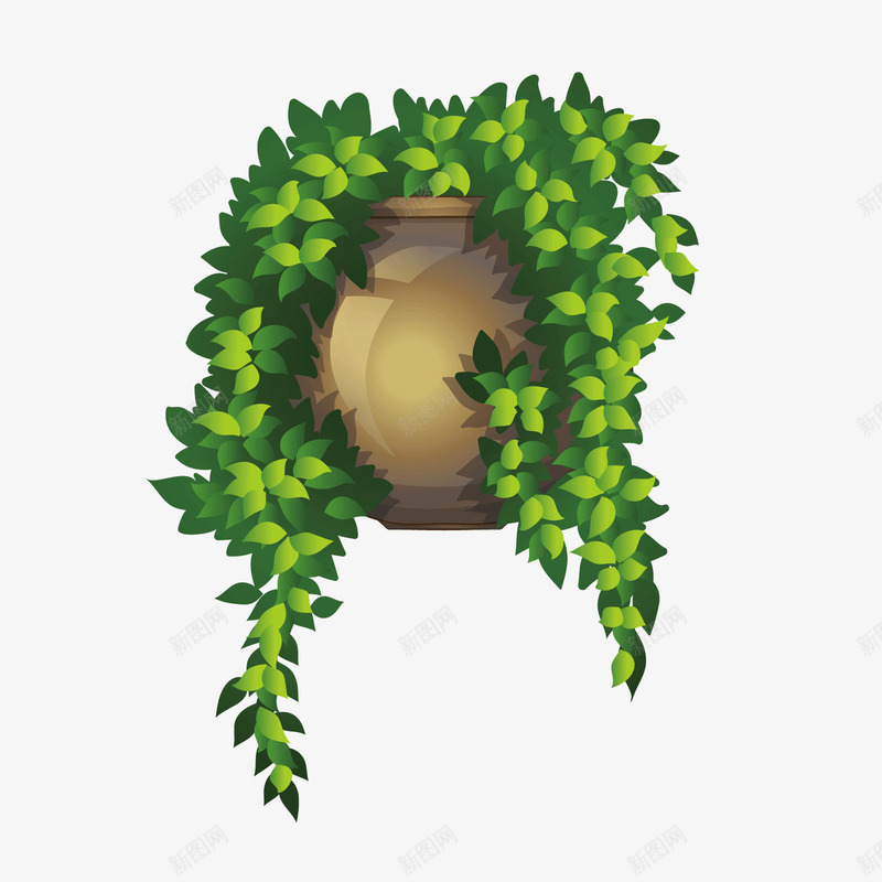 灰色植物罐子矢量图ai免抠素材_新图网 https://ixintu.com 树叶 植物 爬行 绿色 罐子 自然 藤蔓 矢量图