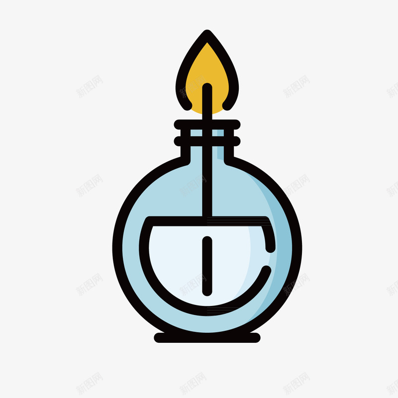 蓝色酒精灯矢量图ai免抠素材_新图网 https://ixintu.com 圆弧 扁平化 手绘 火焰 线稿 能源 蓝色 矢量图