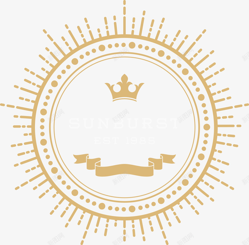欧式圆形皇冠标签png免抠素材_新图网 https://ixintu.com 促销 圆形 欧式 皇冠 矢量标签 装饰标签