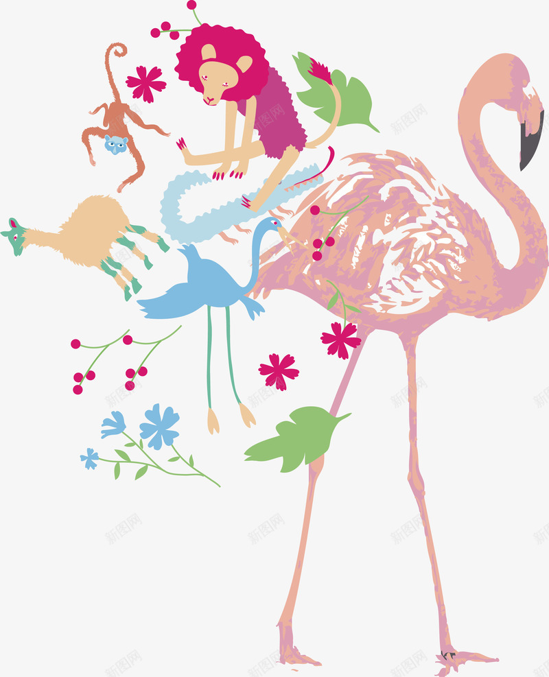 服装图案png免抠素材_新图网 https://ixintu.com T恤印花 T恤图案 免费下载 动物 卡通动漫 印花图案 印花矢量图 印花矢量图免费下载 女童 平面设计 数码印花 服装印花 服装印花设计 服装图案 火烈鸟