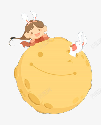 卡通手绘月球中秋节可爱元素png免抠素材_新图网 https://ixintu.com 中秋节 卡通手绘 卡通手绘月球中秋节可爱元素 可爱元素 月球