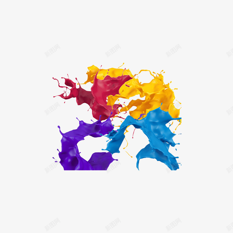 3D油漆png免抠素材_新图网 https://ixintu.com 3D 油漆 溅射 色彩