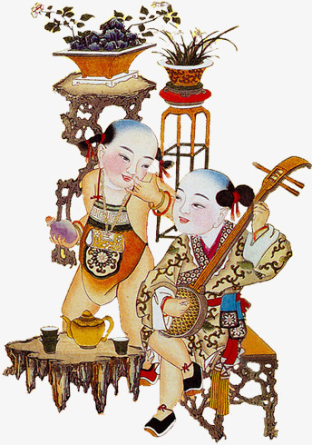 中国风中秋节童子古典图案png免抠素材_新图网 https://ixintu.com 中国风 中秋节 古典图案 童子