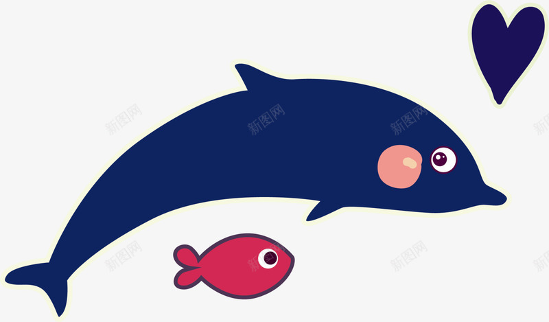 蓝色卡通海豚png免抠素材_新图网 https://ixintu.com 卡通小鱼 可爱小鱼 大海 海洋 蓝色海豚 鱼群