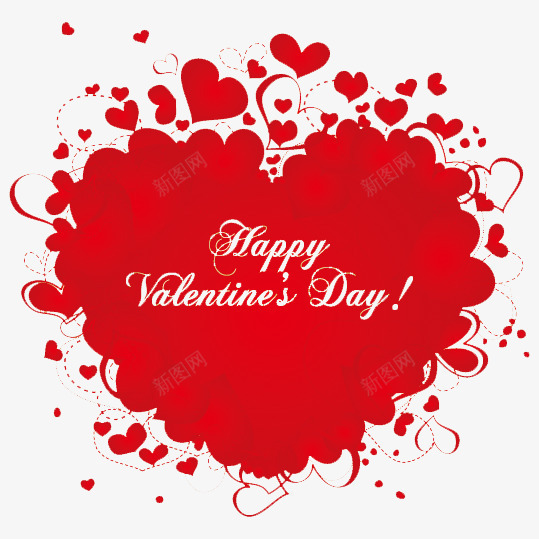 爱心花边png免抠素材_新图网 https://ixintu.com Day Valentines 情人节 爱心 爱心花边 艺术字 英文字体 蔓藤