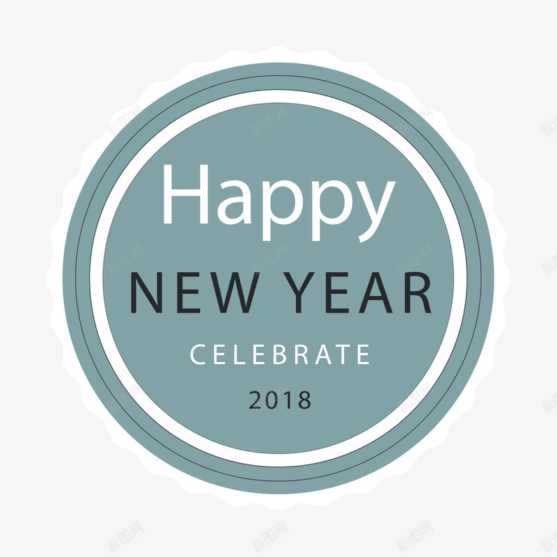 庆祝2018新年圆形标签矢量图ai免抠素材_新图网 https://ixintu.com 圆形 圆形标签 庆祝2018 新年 新年标签 白色 矢量图