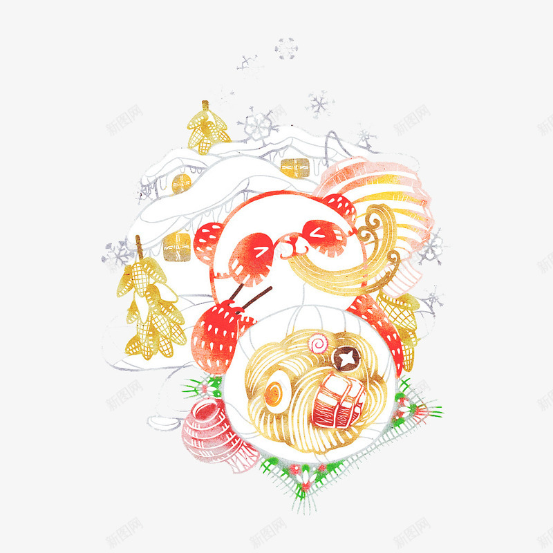 中国风水彩大熊猫png免抠素材_新图网 https://ixintu.com 卡通动物 国宝 大熊猫 小清新 平面 手绘 水彩画 色彩