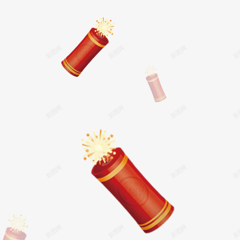 红色爆竹psd免抠素材_新图网 https://ixintu.com 传统 喜庆 圆形 平安 火焰 爆竹 红色 节日