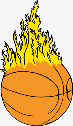 卡通篮球火焰素材