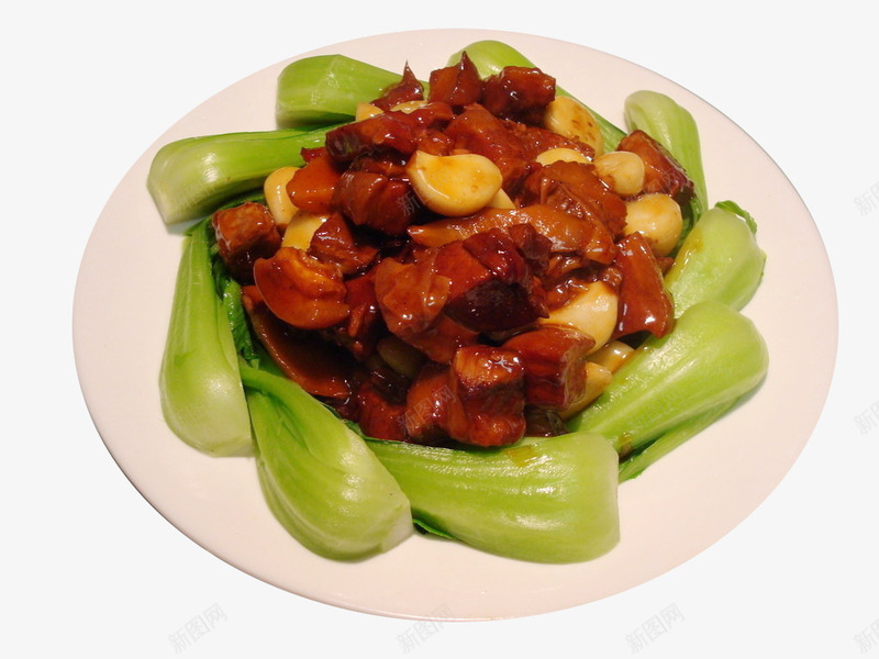 湘式红烧肉png免抠素材_新图网 https://ixintu.com 传统美食 别具风味 地方特色菜 家常红烧肉 尚品菜肴 浓油赤酱 湖南风味菜 红绿色彩 美食天下 肥而不腻 菜心围边 软硬嚼感 酥而不烂 餐饮美食