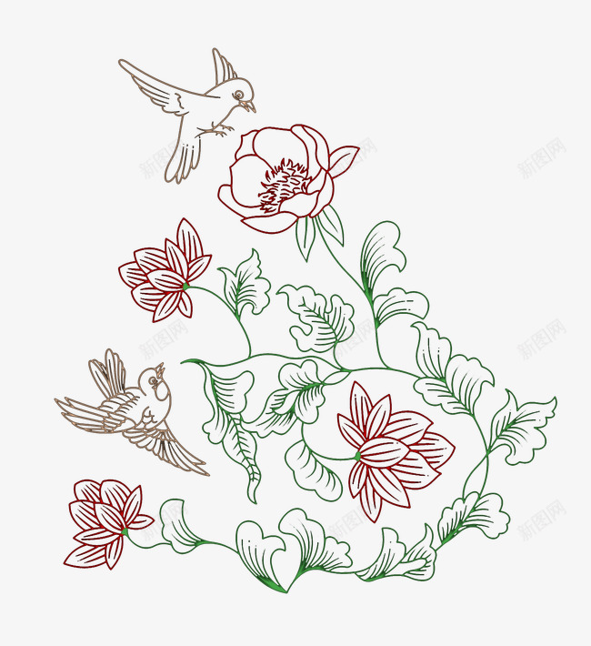 花纹psd免抠素材_新图网 https://ixintu.com 不规则条纹 底纹 纹理 花纹 花藤