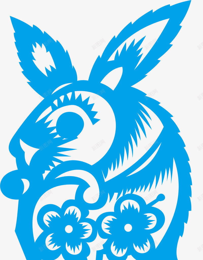 剪纸兔png免抠素材_新图网 https://ixintu.com 免费下载 十二生肖 卡通动物 印花矢量图免费下载 可爱卡通 服装图案