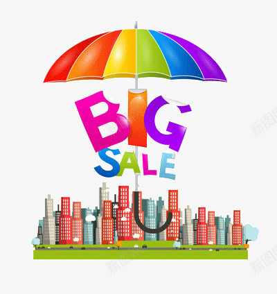 大卖场png免抠素材_新图网 https://ixintu.com 城市 色彩 雨伞