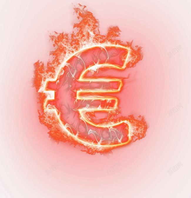 欧元符号psd免抠素材_新图网 https://ixintu.com 欧元符号 火焰 火花 烟雾