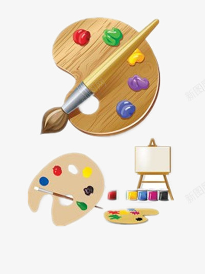 绘画调色板png免抠素材_新图网 https://ixintu.com 绘画 色彩 装饰