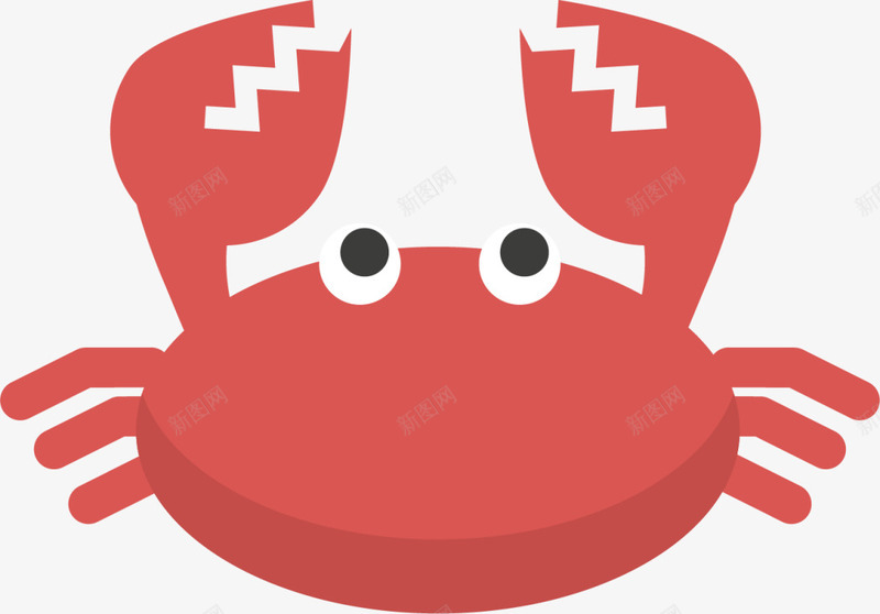 海洋生物可爱螃蟹png免抠素材_新图网 https://ixintu.com 一只螃蟹 举起钳子 可爱螃蟹 横着走 海洋生物 红色螃蟹