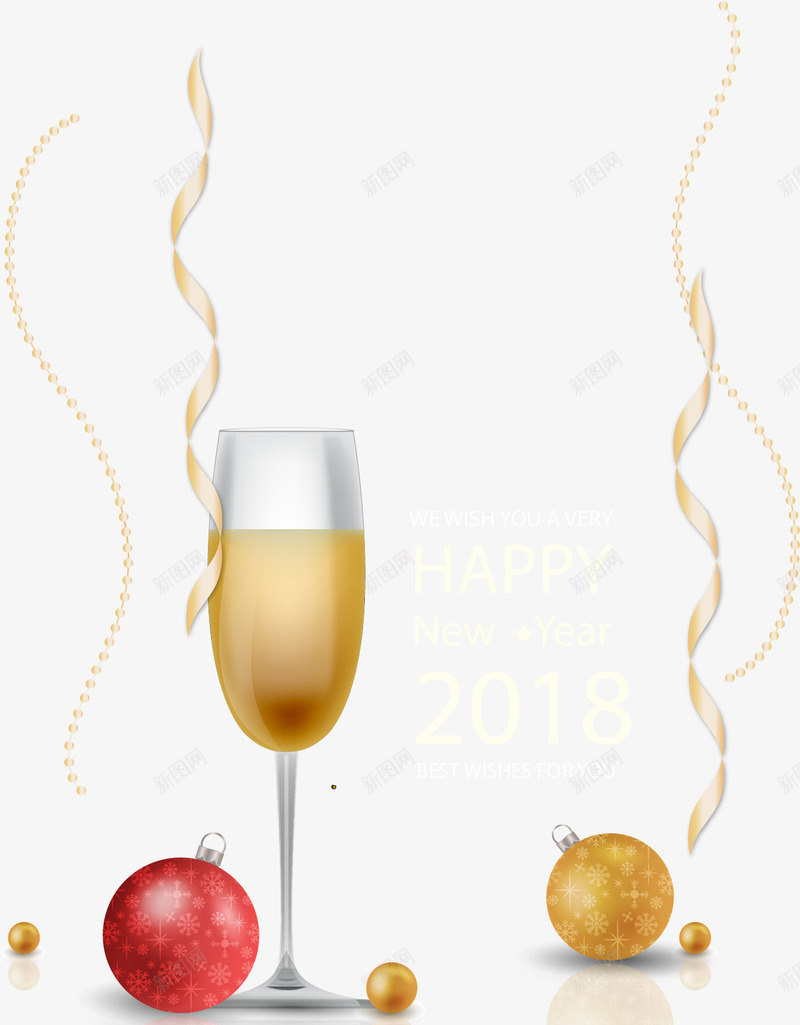 手绘庆祝香槟png免抠素材_新图网 https://ixintu.com 庆祝 彩带 手绘 玻璃杯 装饰 香槟 高脚杯
