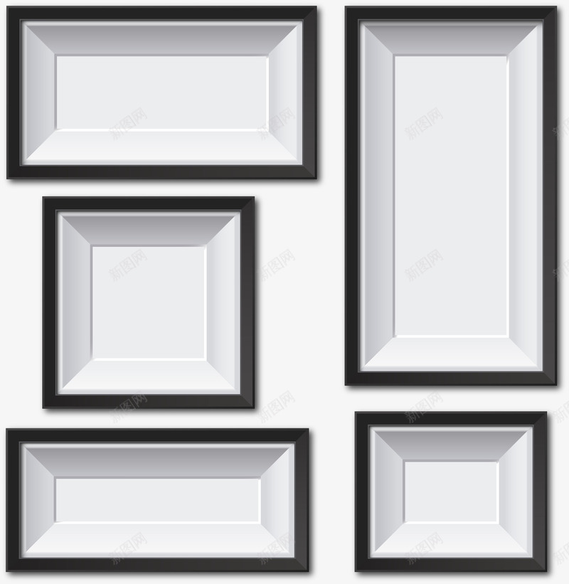 白色画框png免抠素材_新图网 https://ixintu.com 作品 画框 白色 相框 绘画