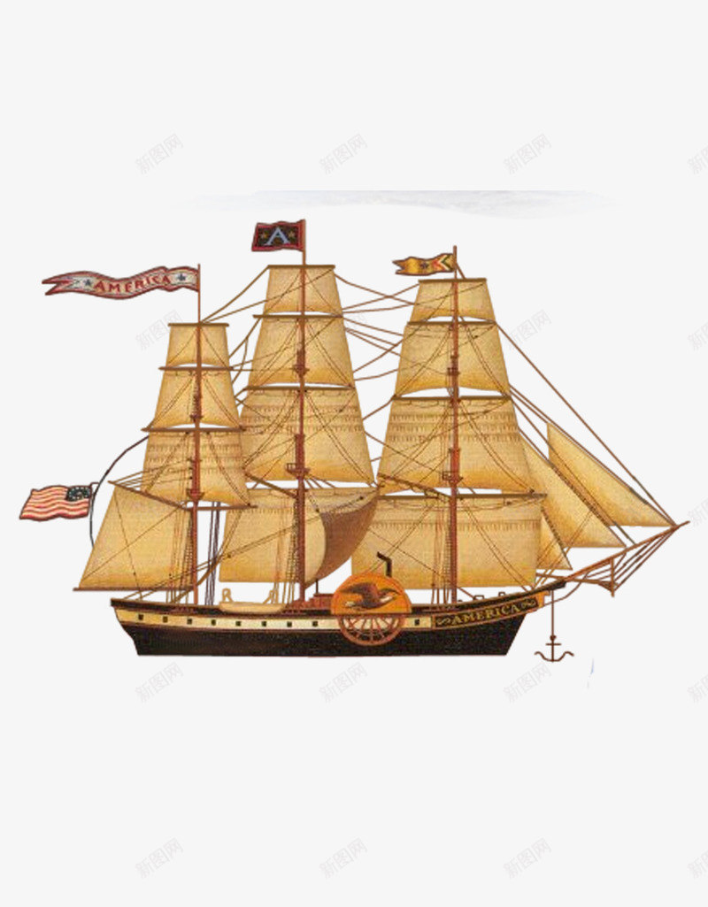 手绘船png免抠素材_新图网 https://ixintu.com 图案 手绘船 插画 海洋